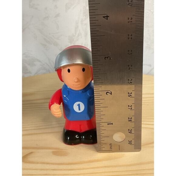 Liberty Sports Race Car Driver Toy Figurine Red/Blue With Silver Helmet - Picture 3 of 3